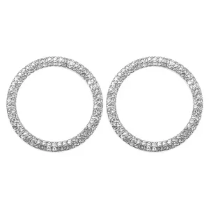 Universal Bling Car Engine Start Stop Button Cover, One Click Push Start Button Ring Sticker Faux Crystal Rhinestone Ignition Button Trim, 2 Pcs