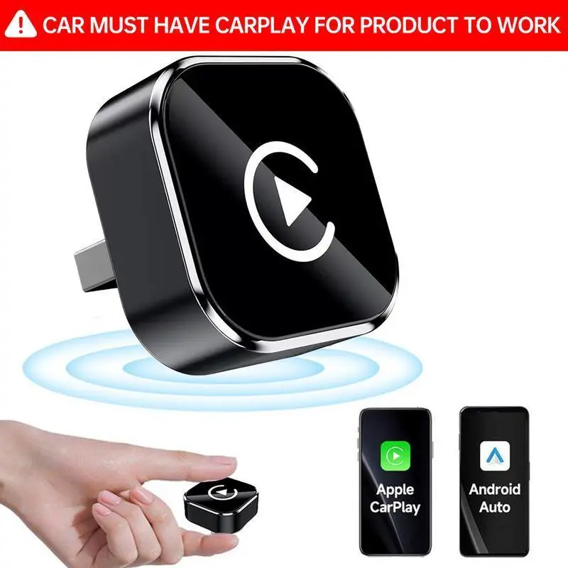 Dealsforyoudays | 2025 Wireless adaptador carplay for iPhone/Android - Fast Connection, No Latency,Hands-Free Call Wireless Adapter Electronic Charger Carplay Dongle (AI BOX)
