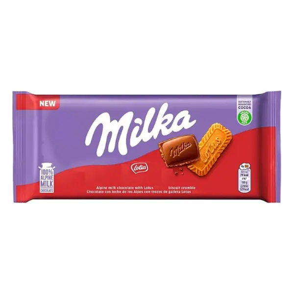 Milka Biscoff Chocolate Bar – Biscuit Chocolate Candy Bar, Single Count