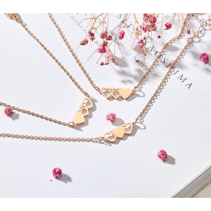 valentines gifts for gf 3 Sisters Bracelets Best Friends Necklace for 3 Set of 3 Heart Bracelets 3 BFF 3 Bestie Long Distance Friendship Gift