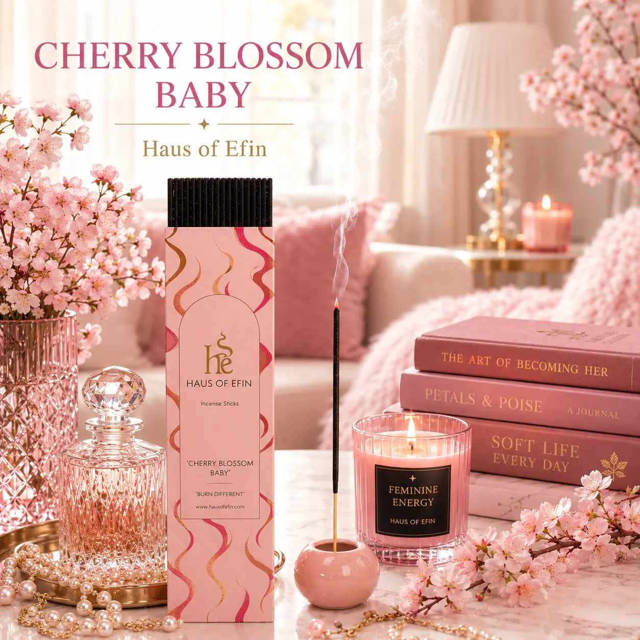 Cherry Blossom Baby – Orange Peach Cherry Blossom Jasmine Incense Sticks