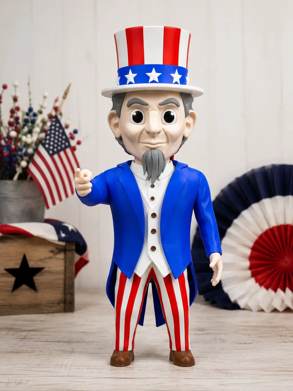 3D Printed Uncle Sam Statue 4th of July Decor