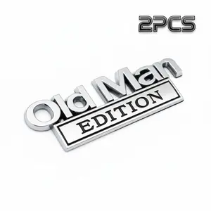 Old Man EDITION Cool Metal Car Stickers 2PCS - Funny Car Decals with Attitude for Unique Vehicle Personalization, decal badge, matte black wrap,funny decal Truck Accessories