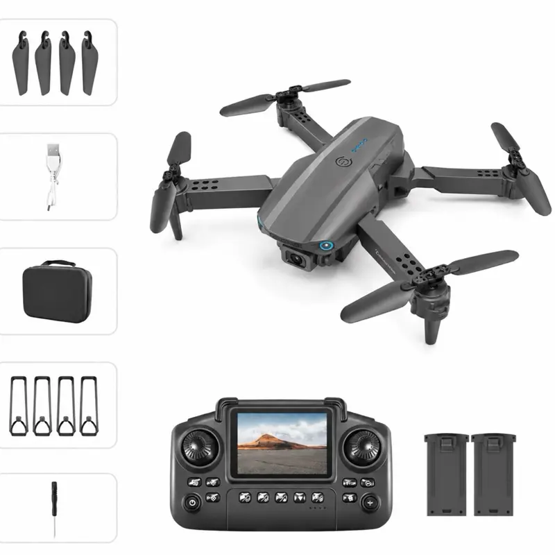 E99  Drone , 2.4GHz Remote Control, 2 Rechargeable Batteries, Foldable Design, Up to 15 Minutes Flight Time per Battery