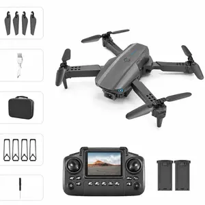 E99 Camera Drone with LED Lights, 2.4GHz Remote Control, 2 Rechargeable Batteries, Foldable Design, Up to 15 Minutes Flight Time per Battery