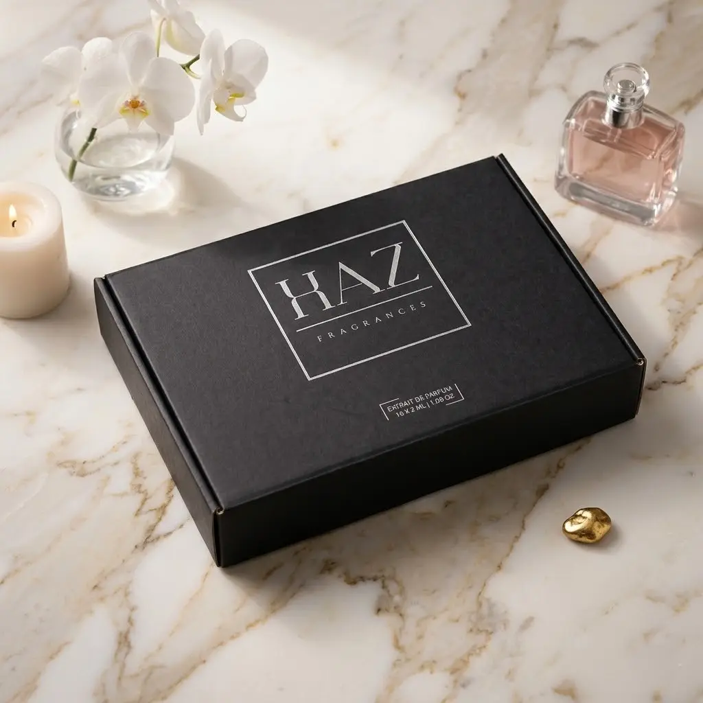 HAZ FRAGRANCES Scented Discovery Set for Women, 16 x 2ml Extrait de Parfum Samples with Long-Lasting Vanilla, Fruity & Woody Notes, Box, Vanilla Mix, Lasting Impression, Explore Scents