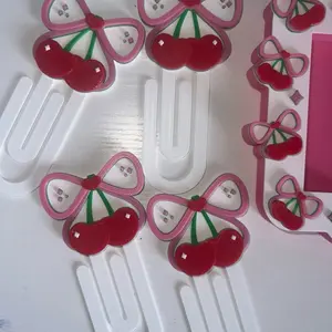 Cherry Giant Paper Clips 2 Count - Adorable & Functional Office Supplies for Organizing Papers and Notes