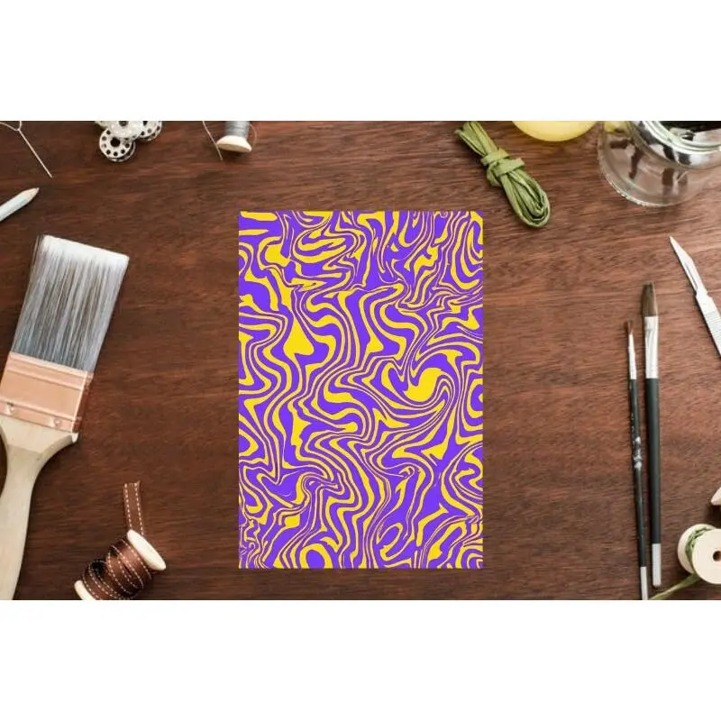 Purple and Gold Abstract Color Design, Clay Transfer Paper, Clay Transfer Sheets, Transfers for Polymer Clay