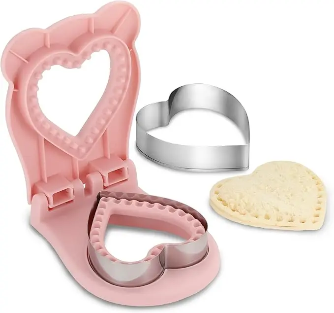 Sandwich Press Uncrustables for Kids 4 inch Round Shape Sandwich Cutter and Sealer, Crustless Sandwich Press Mold Cookie Bread Pancake Maker for Boys Girls Lunch (C - Round - Nordic Gray)
