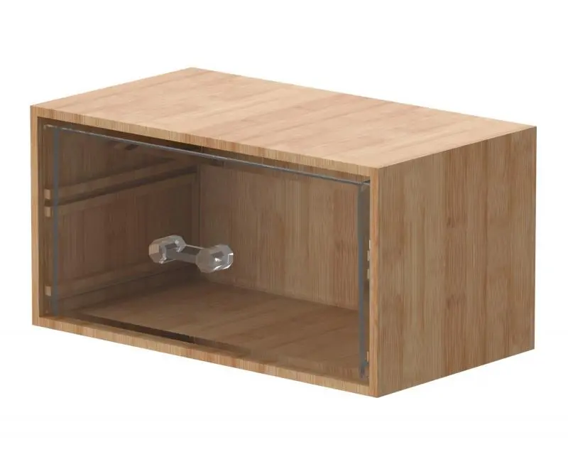Bamboo Makeup Organizer with Clear Acrylic Drawer, Compact Single Drawer Bamboo Storage Box for Cosmetics & Skincare, Space-Saving Vanity Organizer