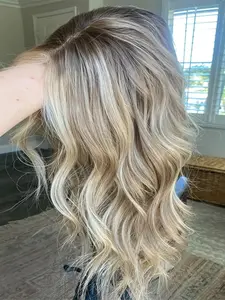 180 Density Natural 14 Inch Gradient Straight Hair Wig, Silk Base, Lace Human Hair, Real Hair Frontal, Pre-Braided Baby Hair, No Glue Needed