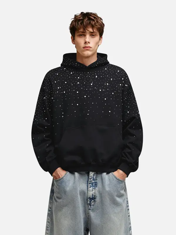 Aelfric Eden Starry Rhinestone Hoodie Dense Rhinestone Embellishment Rhinestone Brim Lettering Oversized Fit Unisex Vintage Streetwear Hoodie Aelfric Eden Starry Rhinestone Hoodie Dense Rhinestone Embellishment Rhinestone Brim Lettering Oversized Fit Unisex Vintage Streetwear Hoodie
