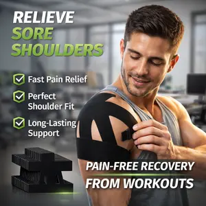 10 Count Kinesiology Tape for Shoulder Pain Relief Pre Cut Sports Waterproof Breathable Enhance Elastic Kinesiology Athletic Tape for Shoulder Support and Muscle Sports