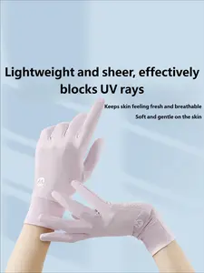 Women's Upf50+ Full Finger Sun Gloves, UV Protection for Outdoor Activities, Driving & Hiking, Daily Use, Comfortable Fit, Lightweight Gloves, Soft Gloves, Breathable Gloves