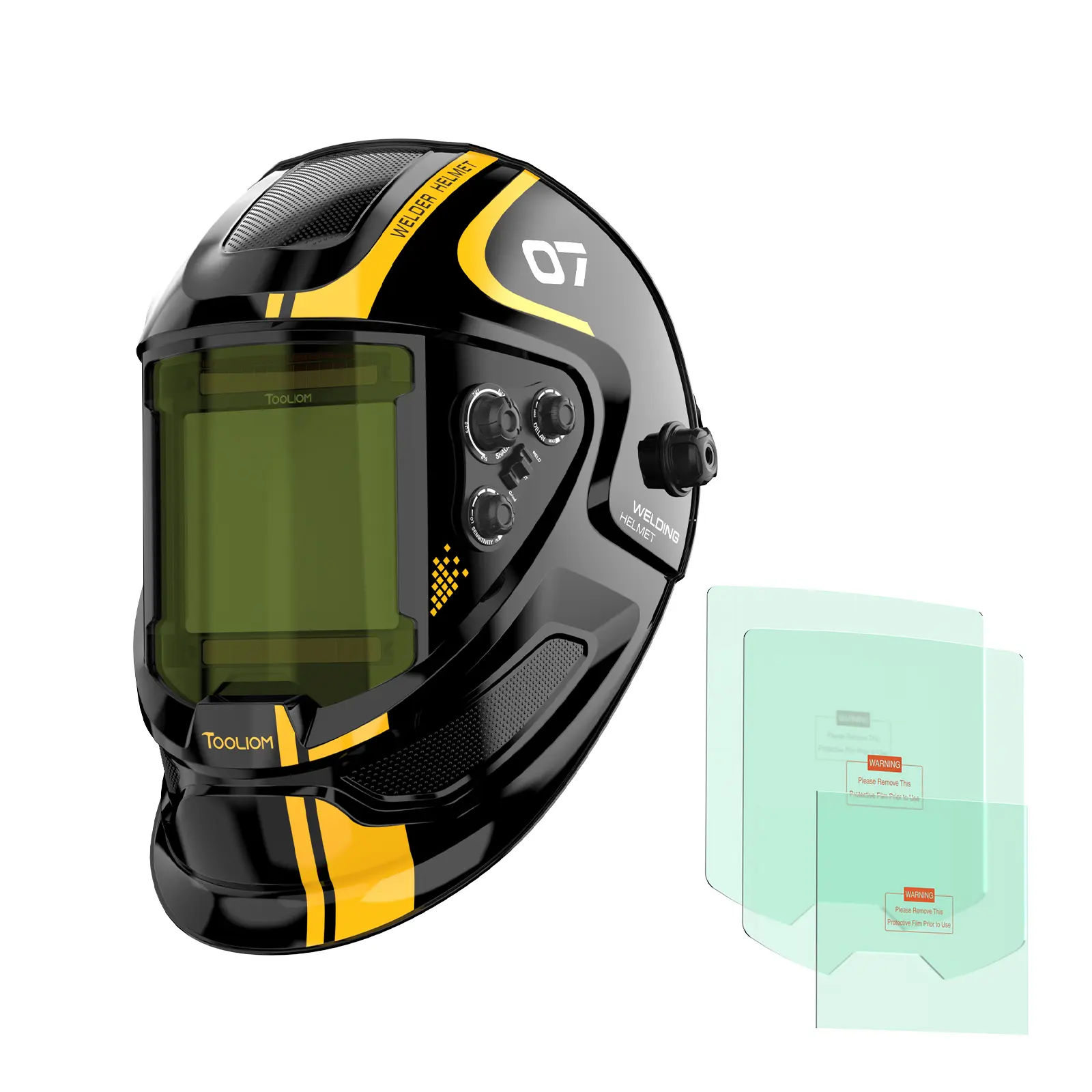 TOOLIOM TL-31800H Auto Darkened Welding Helmet - Anti-Blue Ray & True Color Clarity, 3.94"×3.66" Large Viewing Mask Hood, Wide Shade Range for TIG, MIG, MMA, CUT & Grind