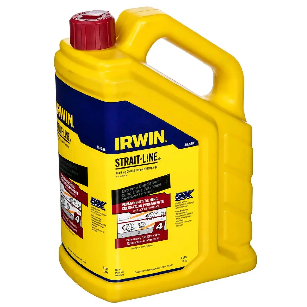 Irwin Tools IRWIN STRAIT-LINE Marking Chalk, Permanent Staining, Crimson Red, 4 lbs