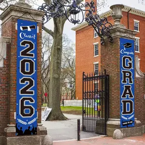 2026 Graduation Decoration Banner, Blue Congratulations Banner for Porch Hanging, Party Decorations, Class of 2026 Graduation Supplies