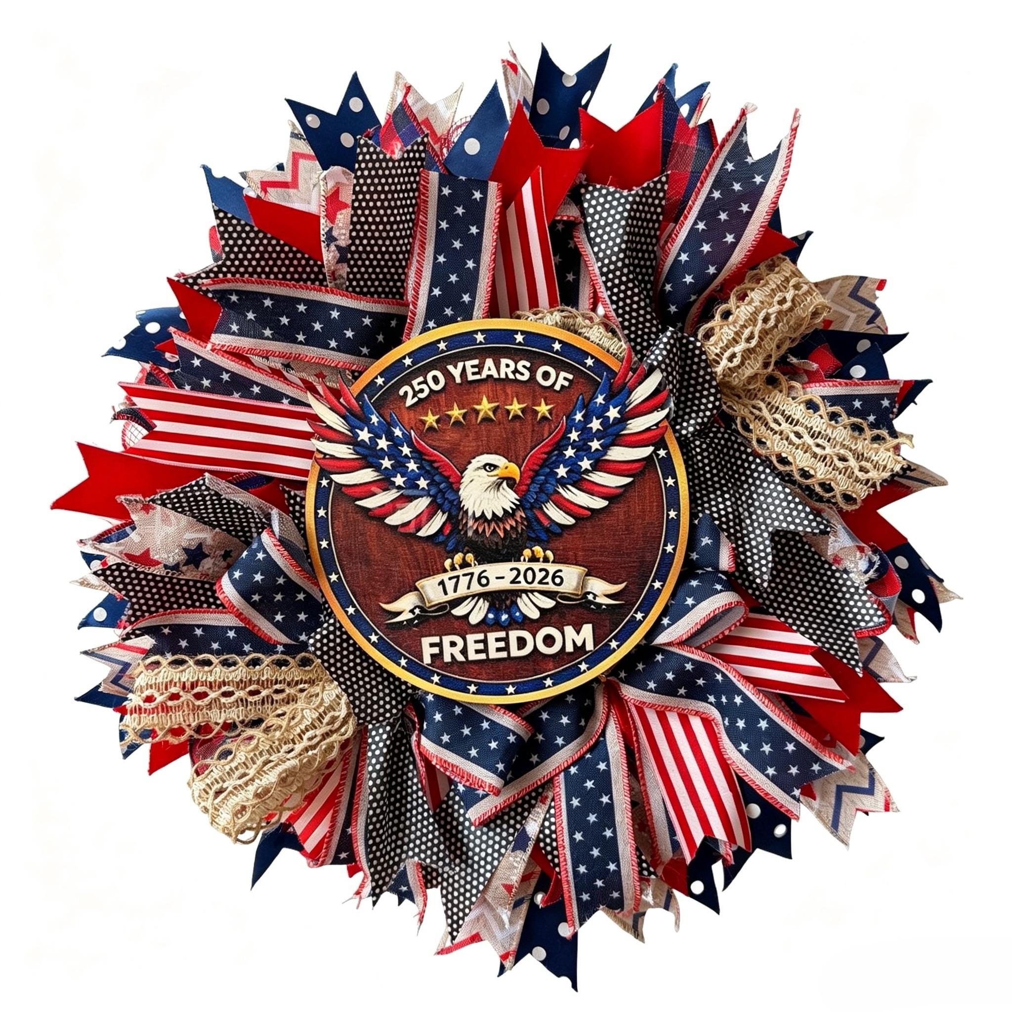 Front Door Decoration, Independence Day/Memorial Day Summer Outdoor Wreath