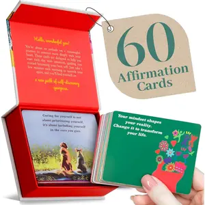 Positive Affirmation Cards with Mindfulness Exercises, Inspirational Tools for Everyone, Motivational Items, Self Care Gifts for Women, Men & the Youth, 60 Transformative Affirmation Cards