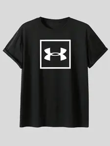 Under Armour Comfortable Printed T-Shirt, Soft Breathable Fabric, Casual Fitted Long Sleeve, Home Leisure Fitness Daily Wear