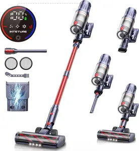 Cordless Vacuum Cleaner, 650W 55Kpa 70Mins Vacuum Cleaners for Home with Auto Mode/Led Display, Self-Standing Cordless Stick Vacuum Lightweight,Rechargeable Cordless Vacuum for Pet Hair/Carpet/Floors INTETURE