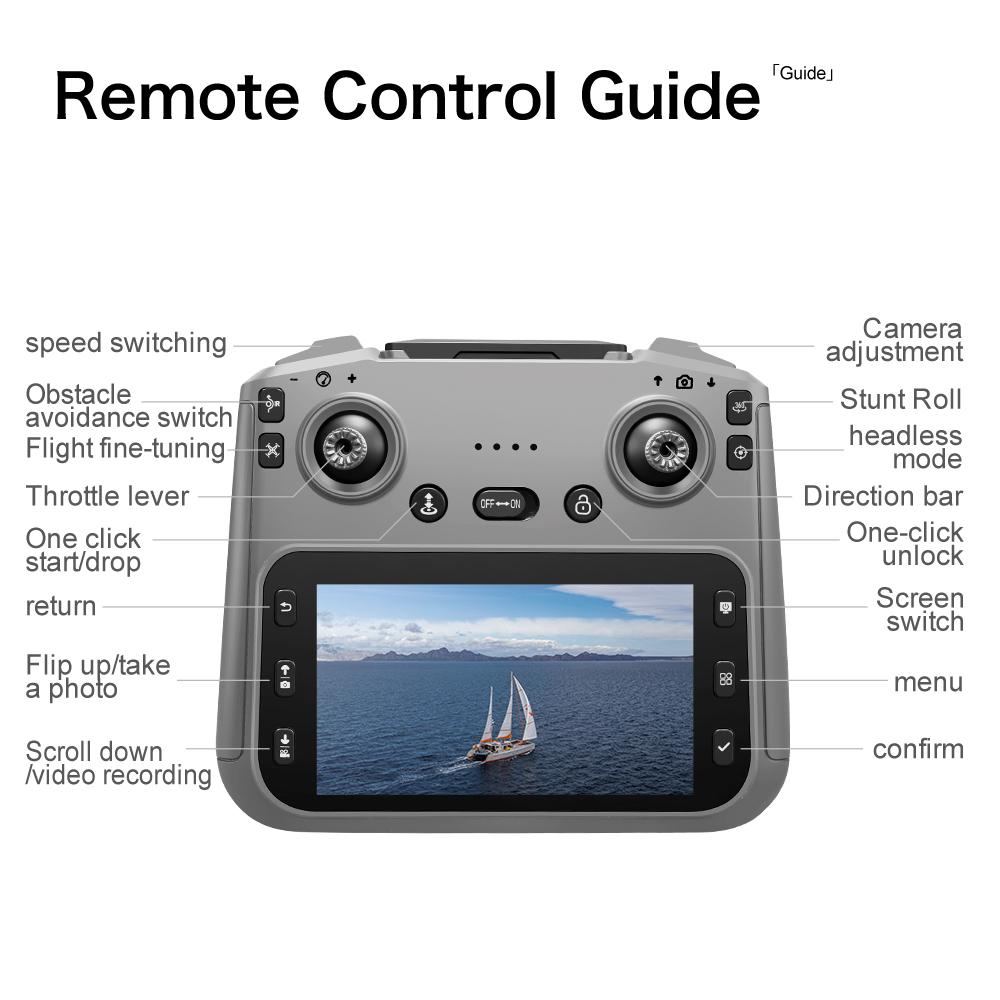 GT50 Dual Battery Drone — 4.3" LCD Remote, HD Aerial, Smart Obstacle Avoidance, Brushless Motor & Optical Flow Hover Quadcopter | Beginner-Friendly & Perfect Kids Gift