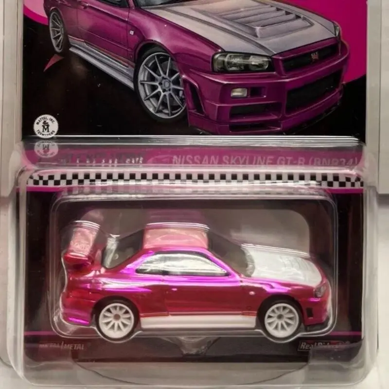 Hot Wheels 2023 Red Line Club (RLC) Pink Party Nissan Skyline GT-R (BNR34) Diecast Model Car, Collectible Decor Accessories
