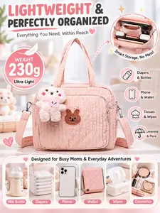 Cute Rabbit Mommy Bag, Large Capacity Multifunctional Diaper Bag Purse for Mom, Portable Handbag & Crossbody Bag for Baby Outing, Stylish and Functional Design