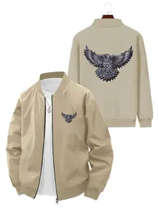 Trendy Fashion Men's Eagle Printed Jacket for Daily Casual Street Style Outfits
