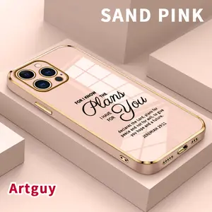 Luxury Electroplated TPU Phone Case for iPhone 17 Air 15 Pro Max 16 14 Plus 13 12 11 Creative English  Classic Straight Design Ultra Thin Soft Smartphone Cover