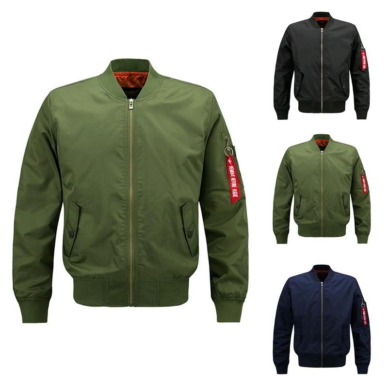 Kingapril Men's Lightweight Varsity Jacket Casual Windbreaker Bomber Military Outerwear