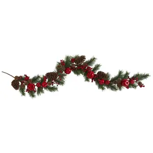 Nearly Natural 6-ft Apple, Berry & Pine Cone Ga rland