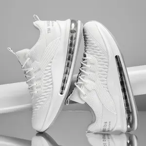 Men's 2025 Fashionable Air cushion with empty column Lace Up Low Top common project Sneakers, Male All-match Round Toe Shoes for Daily Wear Trainer Shoes Trending Sneakers Runner  sporty Shoes  White Closed Training Athletic