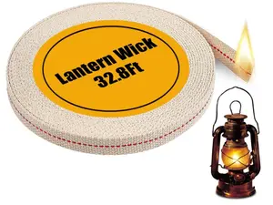 32.8 Feet Oil Lamp Wicks, Each Roll is 1/2-inch Wide Wicks for Oil Lamps, Cotton Oil Lamp Wick Can Be Used As Fuel for Kerosene Lamps