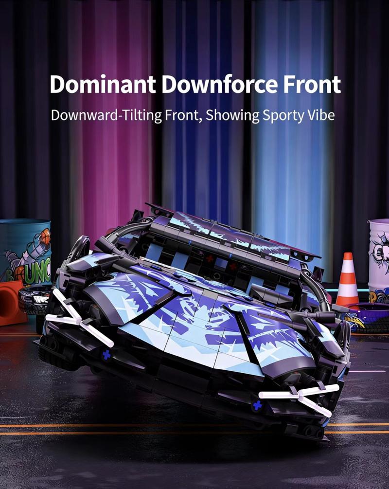 Compatible with Lego remote control toy building blocks, assembly supercar children's toy car racing model, small particles.