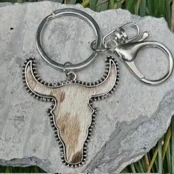 Brown Cow Print Keyring Brown Cow Print Keyring