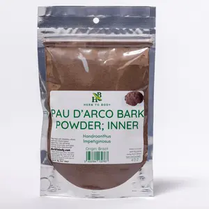 Herb To Body Pau d’Arco Bark Powder | Handroanthus Impetiginosus | Inner | Wildcrafted | 4oz