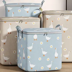 2pc Clothes Blanket Storage Bag, Large Capacity Cotton Quilt Storage Bags, Dormitory Moving Packing Bag, Luggage Bag