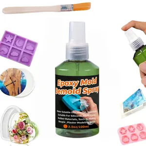 3.5 Oz/100ML Epoxy Resin Mold Release Spray, Quick Dry in 5 Seconds, Includes Brush, Ideal for Concrete and Candle Molds