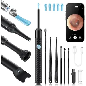 Ear Wax Removal Tool Camera, Ear Cleaner with Camera, FSA - HSA Store Eligible, 1080P Ear Camera with 6LED Light for Ear/Nose/Throat/Tonsil Stone Examination, Black