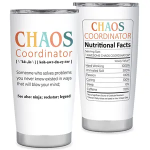 MAKEAGIFT Chaos Coordinator Tumbler - Coordinator Gifts for Women Boss Lady Coworker Manager - Thank You, Birthday Gifts for Women