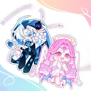 Cookie Run Kingdom Keychains - CRK Charms Shadow Milk, Black Sapphire, Candy Apple, Eternal Sugar, Mystic Flour, Agar agar, Sugarfly, Pavlova - Kawaii Keyrings Birthday Gifts – Cute Acrylic Keychain Charms, Perfect Gift for Fans & Collectors