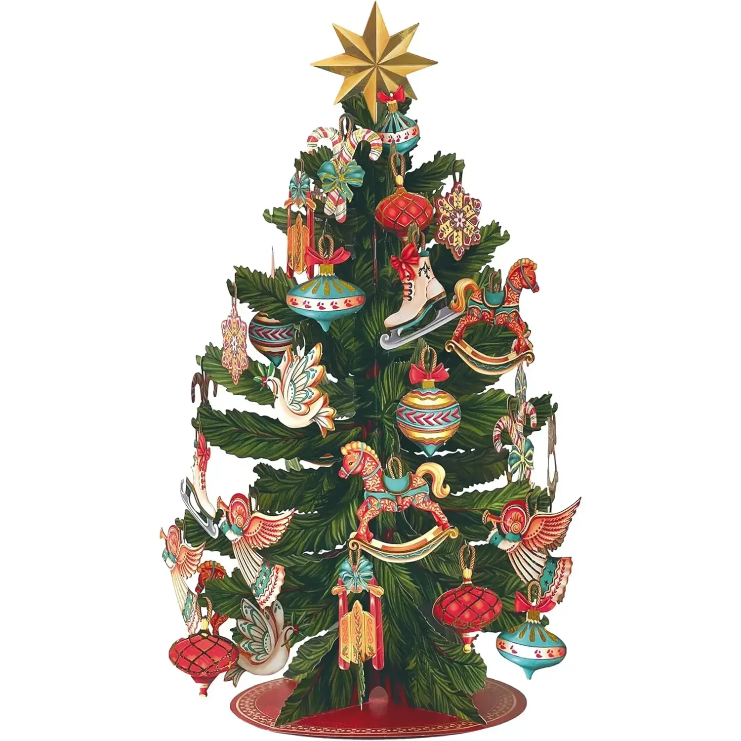Pop Up Cards, Christmas Tree, 15 Inch Life Sized 3D Popup Greeting Card, Christmas Cards, Holiday Card, Thank You Gifts, Blank Notecard & Envelope