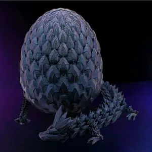 15" Midnight Sparkle Crystal Dragon w/Egg