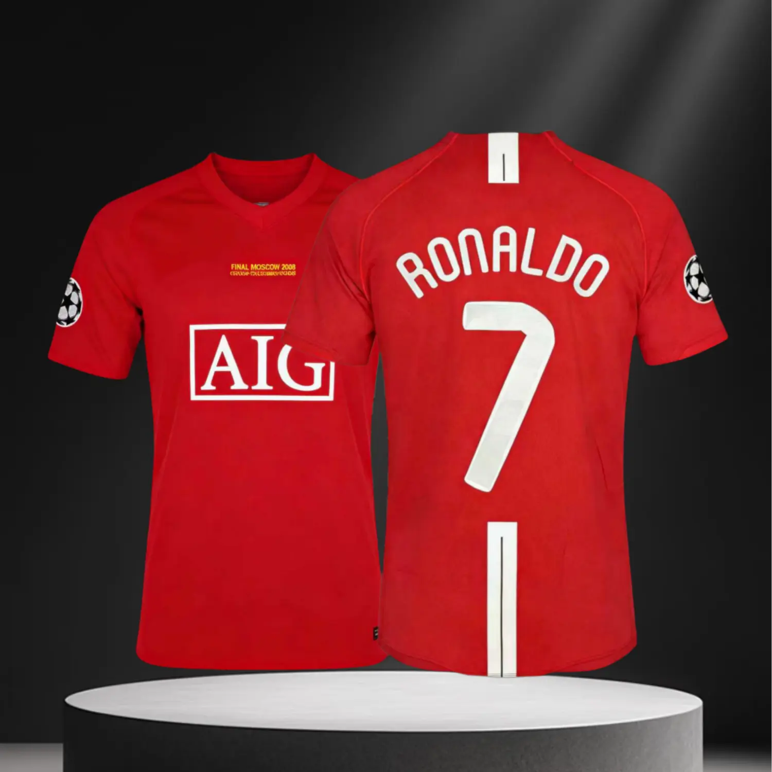 07 08/Home Kit/Short Sleeve /7# Ronaldo/Retro/Soccer Jersey/Red/Fans Version