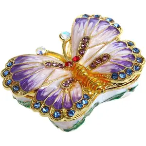Butterfly Trinket Box Hinged Small  Bejeweled Trinket Boxes Figurine Collectible  (trinket box ii)