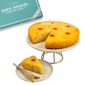 Andy Anand Gluten-Free Dairy-Free Pineapple Upside-Down Cake, Vegan-9-Inch, 2.4 lb – Caramelized Pineapple, All-Natural, No Preservatives, Birthday Gift Box
