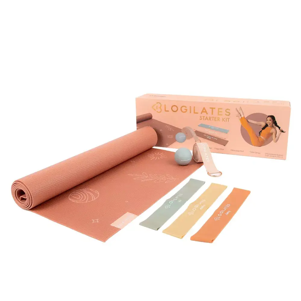 Blogilates Starter Fit Kit: Yoga Mat Strap & Exercise Band for Core Muscles