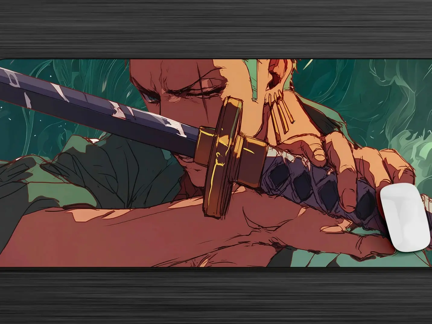 Zoro Artistic Gaming Mouse Pad, Anime Mouse Pad, Desk Mat, pc accessories.