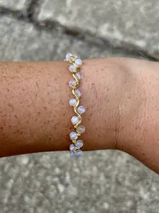 October Opalite Birthstone Bracelet | Handmade Wire Wrapped Jewelry | Trendy Jewelry